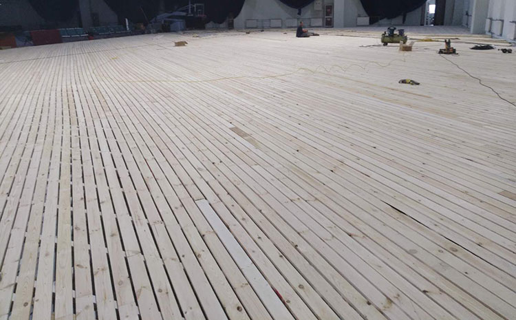 室內籃球木地板施工