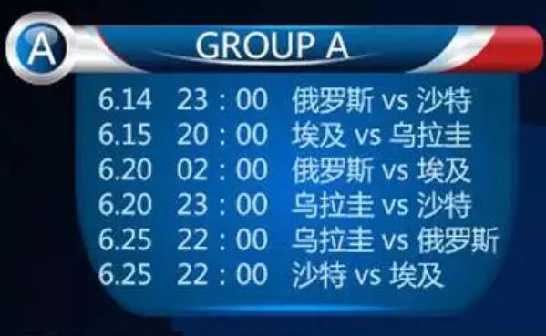2018俄羅斯**杯賽程 2018俄羅斯**杯賽程