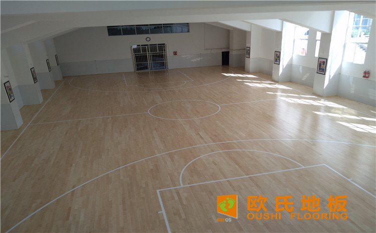云南省紅河州個舊市綠春小學體育館木地板案例-歐氏運動木地板