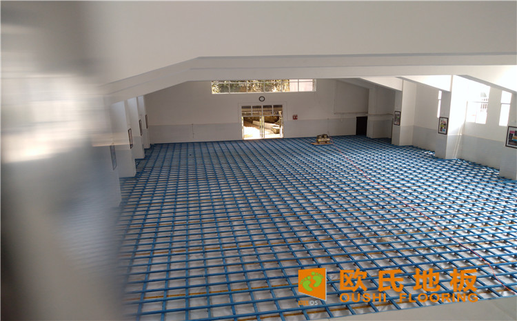 云南省紅河州個舊市綠春小學體育館木地板案例-歐氏運動木地板