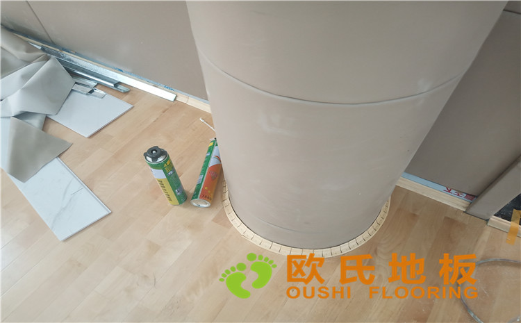 新疆克拉瑪依市獨山子虹園小區體育館木地板項目-歐氏運動木地板